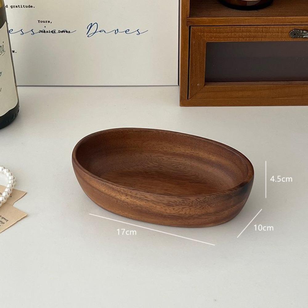 

New S/M/L Jewelry Storage Box Walnut Large Capacity Sundries Storage Tray Boat Shape Desktop Storage Box