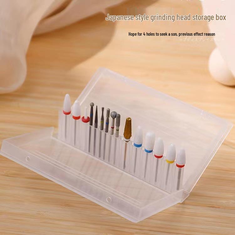 Transparenter PP-Halter mit 20 Fächern für Keramik- und Wolfram-Nagelfräser