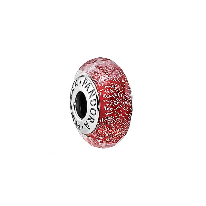 Pandora Sparkling glass 925 silver faceted charm red 791654
