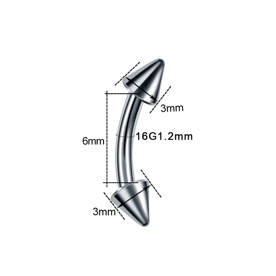 1 Stück G23 Titan Augenbrauen Bananen Piercing Ring Gebogener Barbell Lippenring Snug Daith Helix Rook Ohrring Knorpel Tragus Schmuck 16G