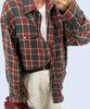 Women's Retro Plaid Long Sleeve Loose Lapel Shirt for Spring and Autumn