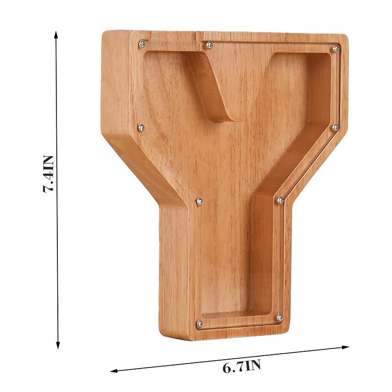 Creative Wooden Piggy Bank Twenty-Six Letter Coin Money Saving Box Storage Customized Name Wood DIY Letter Kids Money Bank Gift