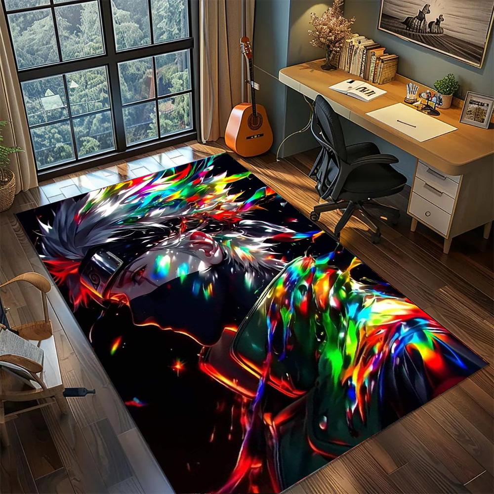 Kakashi Hatake Washable Non Slip Floor Mat, Area Rug Carpet for Bedroom Gamer Room Household Decoration.-TING 60x90cm