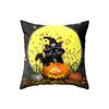 Halloween Cat Pumpkin Peach Velvet Fabric Pillowcase Funny Cartoon Image Decorative Cushion Pillowcase