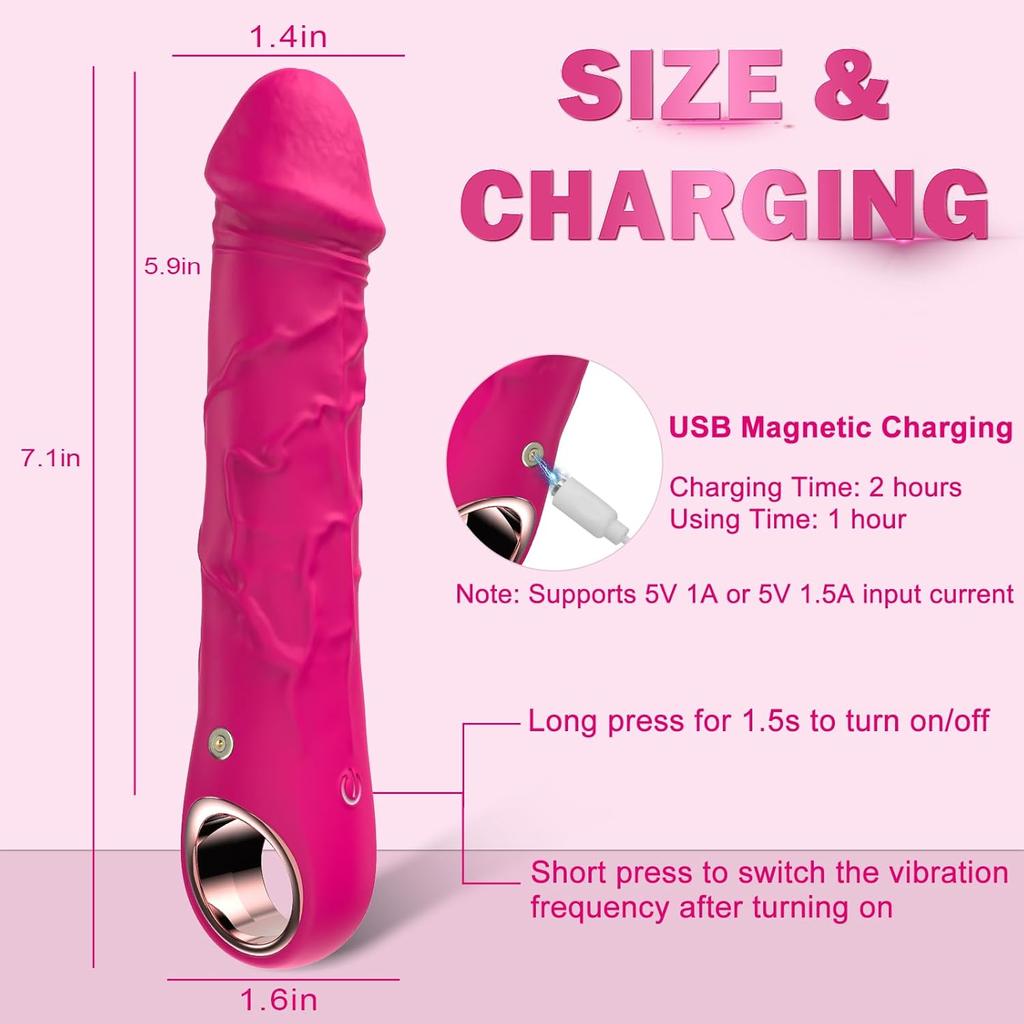 Dildovibrator, Sexspielzeug für Erwachsene und Frauen, 10 Vibrationen, realistische Silikondildos, Fingervibratoren zur Klitorisstimulation für Solo- und Paarvergnügen