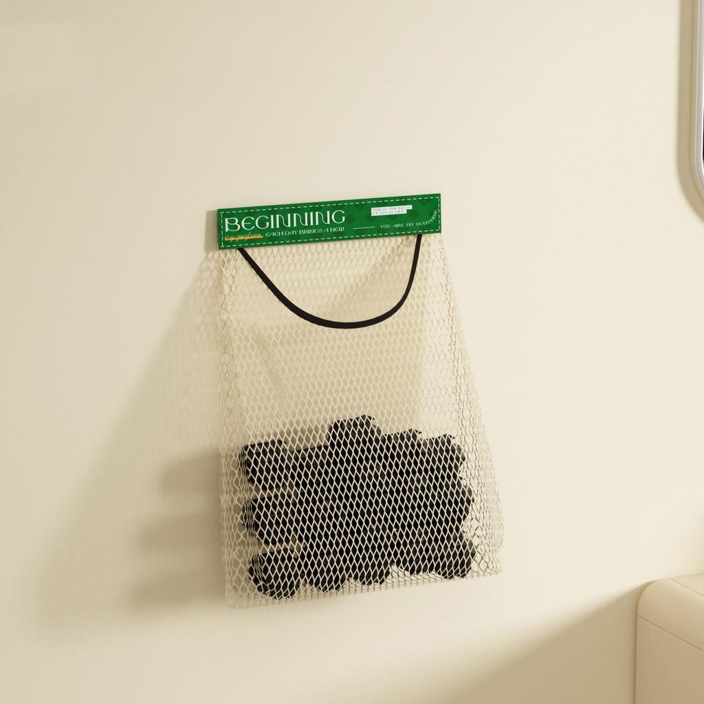 Garbage Bag Storage Box For Plastic Bag Wall Hanging Bag Washable Mesh Storage Bags Plastic Bag Holder Dispenser Kitchen Tools