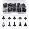 180PCS 10 Type 6*6 Light Micro Touch Switch Set Push Button Switch Kit Assortment Set DIY Tool Accessories 6x6 Keys Tact ON/OFF