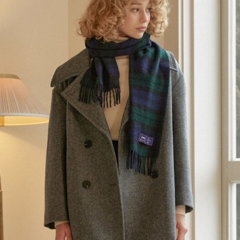 ABRAHAM MOON Merinowolle Schal 25cm - Black Watch