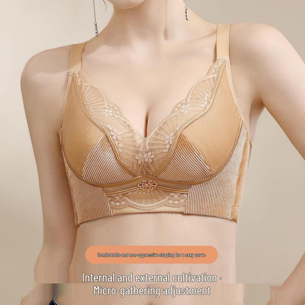 Women's 2026 Red Lingerie Anti-Sag Wireless Bra with Adjustable Support