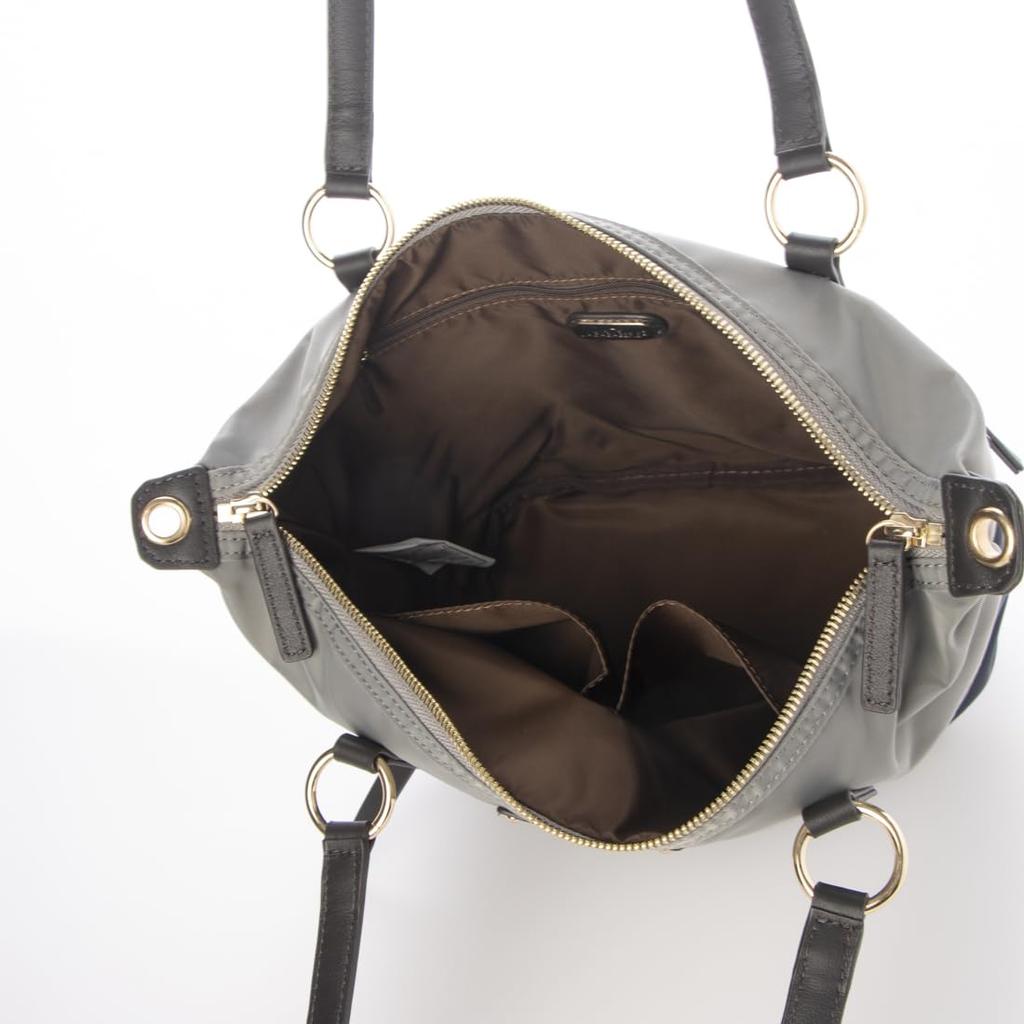 Handbag Waterproof Nylon 2WAY Handbag for Women Dark Gray [Lava Gagery] (15)
