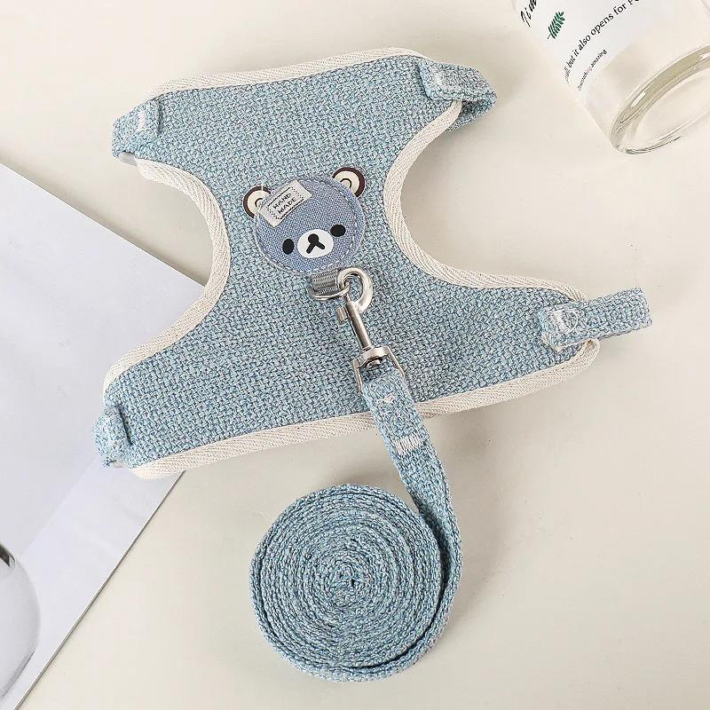 New Type Cute Rabbit Harness and Leash Set Bunny Pet Accessories Vest Harnesses Rabbit Leashes for Outdoor Walking Pets Supplies