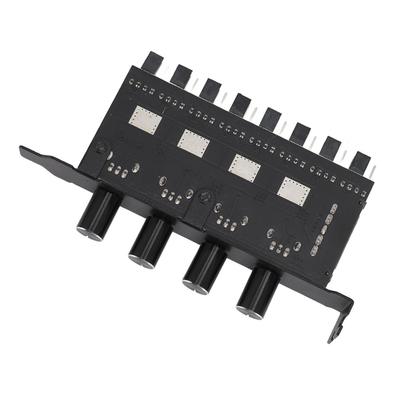 12V PC Cooling Fan Controller 4 Knob Control PWM Fan Hub Fan Speed Controller PC System Cooling