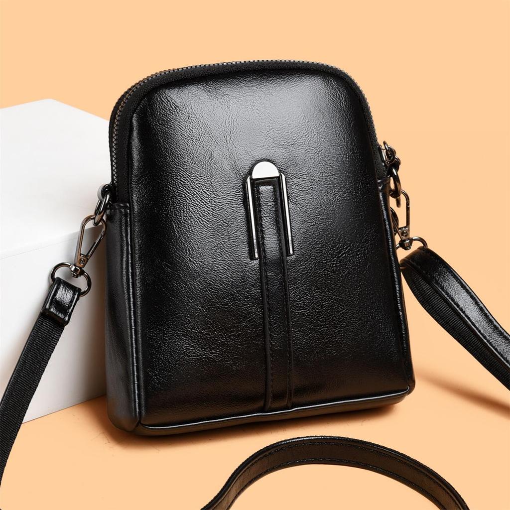 Bolso bandolera de moda para monedas sueltas y teléfono móvil, ligero y sencillo, de piel suave.
