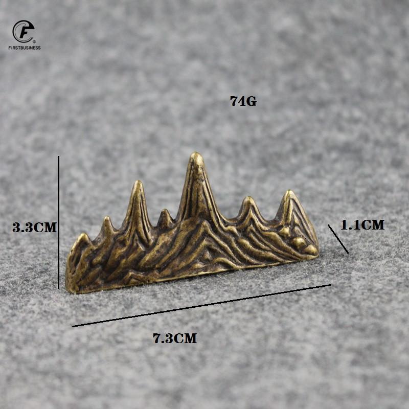 New Chinese Creative Vintage Brass Copper Mountain Peaks Pen Holder Penholder Bracket Storage Rack Gift Ornament Stationery