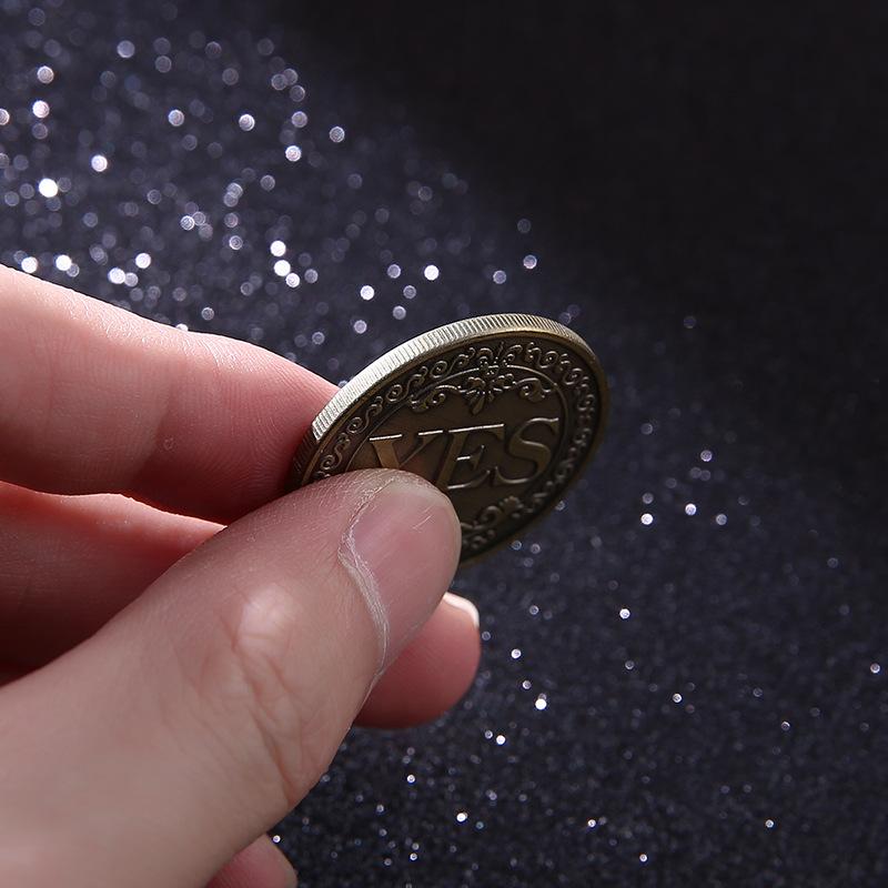 1pc Yes No Coin 3D Embossed Flipping Challenge Coin Decision Maker Lucky Diameter 40mm Commemorative Coins Collection