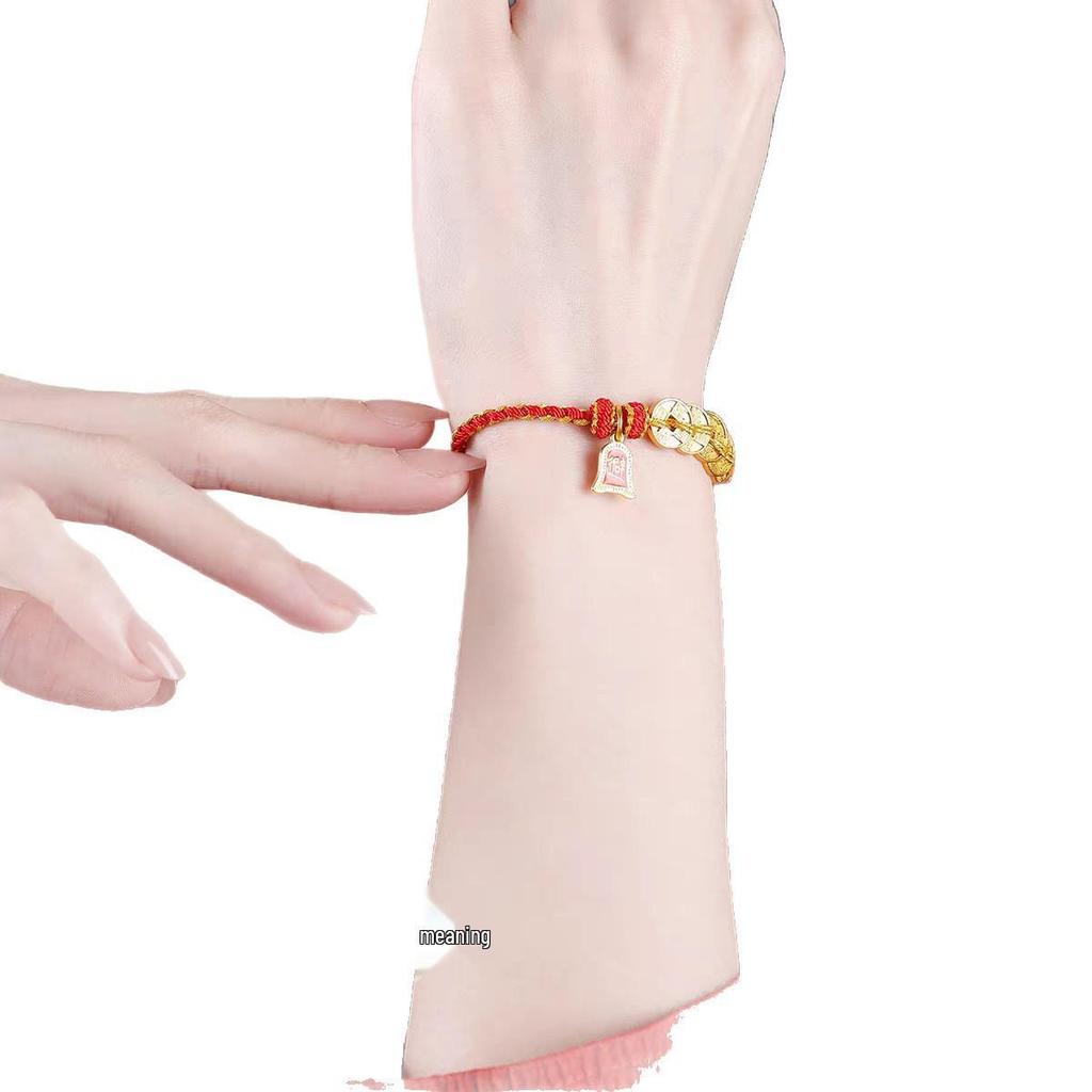 Bransoletka z Czerwonego Sznurka z Monetą Pięciu Cesarzy z Putuoshan – Ręcznie Pleciona Lina na Szczęście, Unisex Prezent.