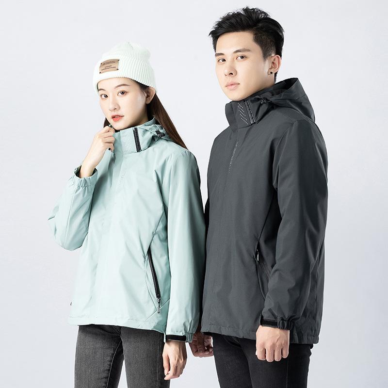 Outdoor Jackets for Men and Women, Fashionable Mountaineering Clothing, Three-in-one Detachable Velvet, Thickened and Warm Couple Winter Jackets