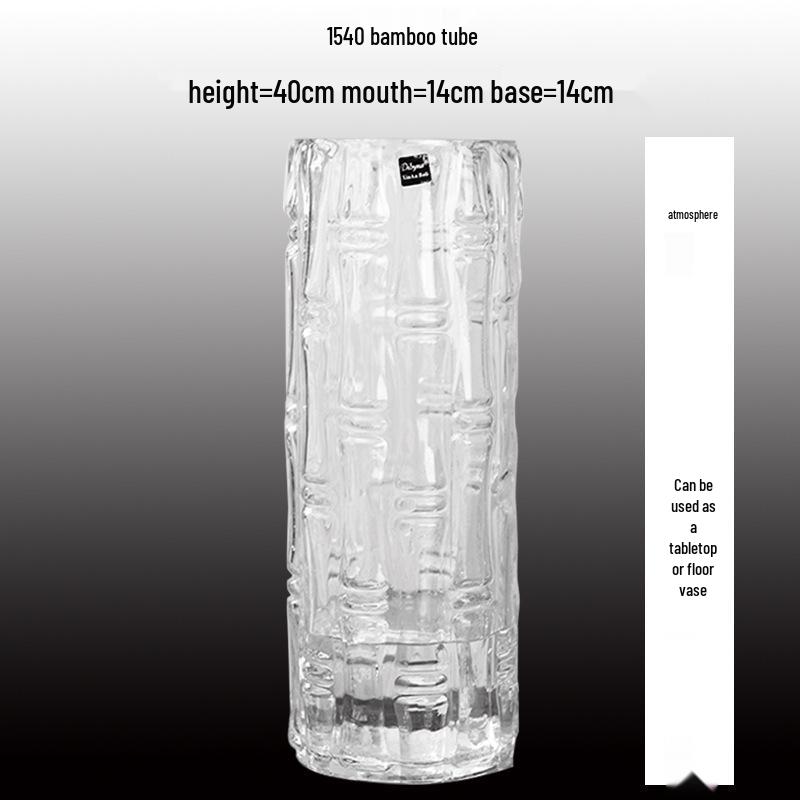 Extra Large Transparent Glass Cylinder Vase for Lucky Bamboo and Flower Arrangements In Living Room