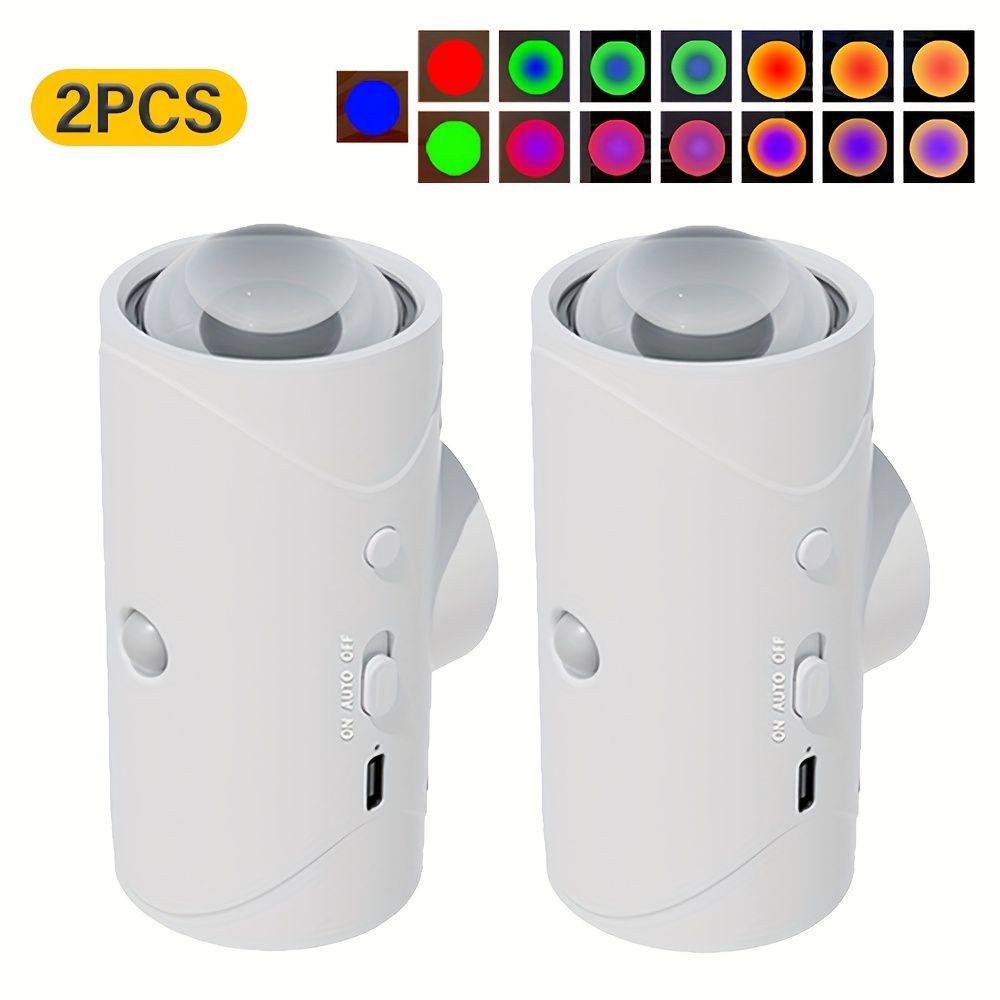 LED Magnetic Wall Sconce Lights, 7 Colors Rechargeable Battery Wall Lights,Cordless Motion Sensor Night Light for Steps, Bedroom