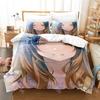 Fashion New Anime Girl Fashion Bedding Set Single Twin Full Queen King Size Bed Set Kids Bedroom Duvetcover Sets Bed Sheet Set