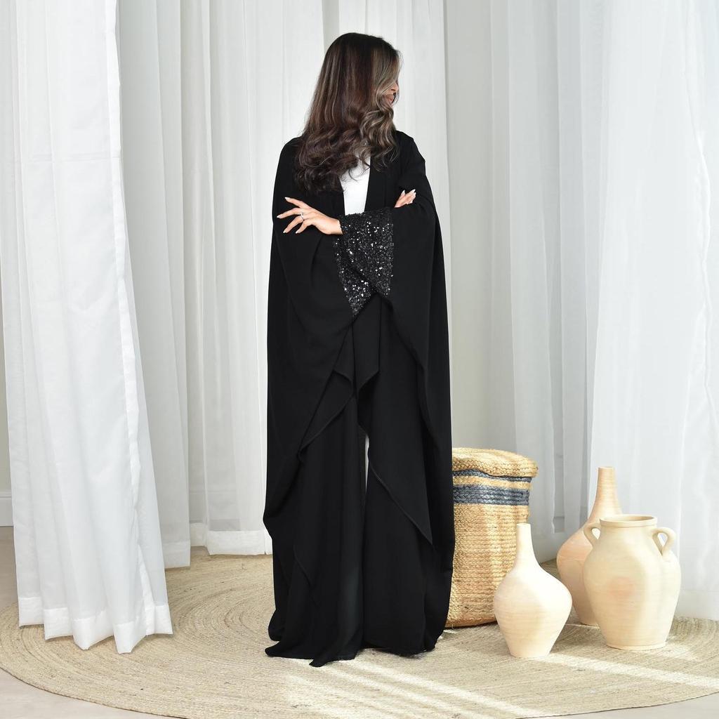 Modest Solid Color Abaya Cardigan - One Size Long Robe for Middle East and Dubai