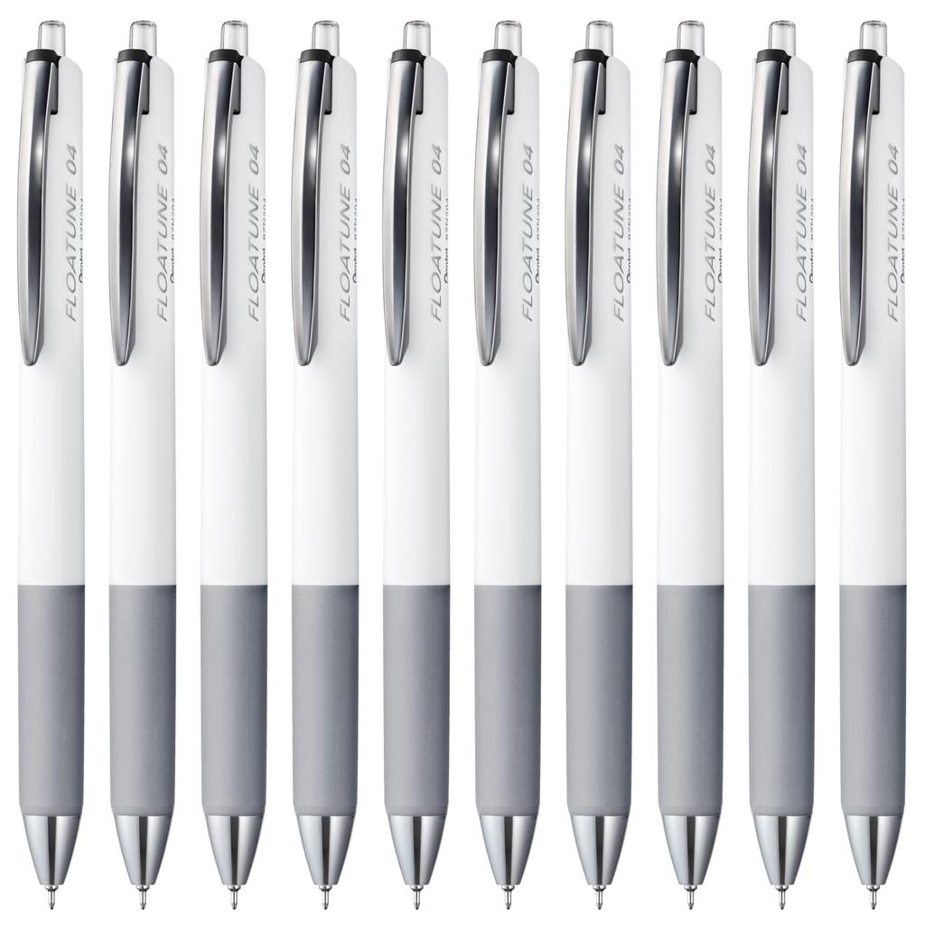 Pentel Flow Tune Ballpoint Oil-Based Pen, 0.4mm, Black, 10-Pack, BZN204-A
