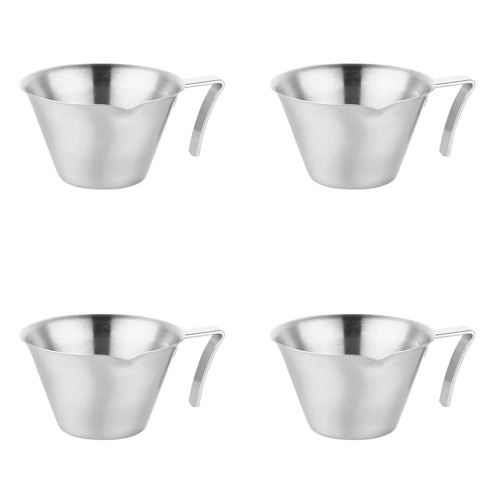 

4Pcs Stainless Steel Espresso Coffee Extraction Cup with Graduated Measuring Cup Practical Ounce Cup Coffee Accessories 1
