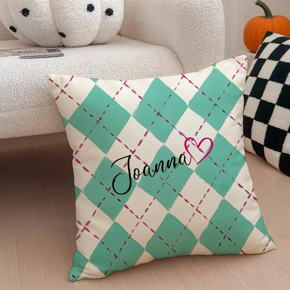 J-Joanna Logo Cushion Cover Throw Pillow Cover Hidden Button Durable Polyester Chair Cushion
