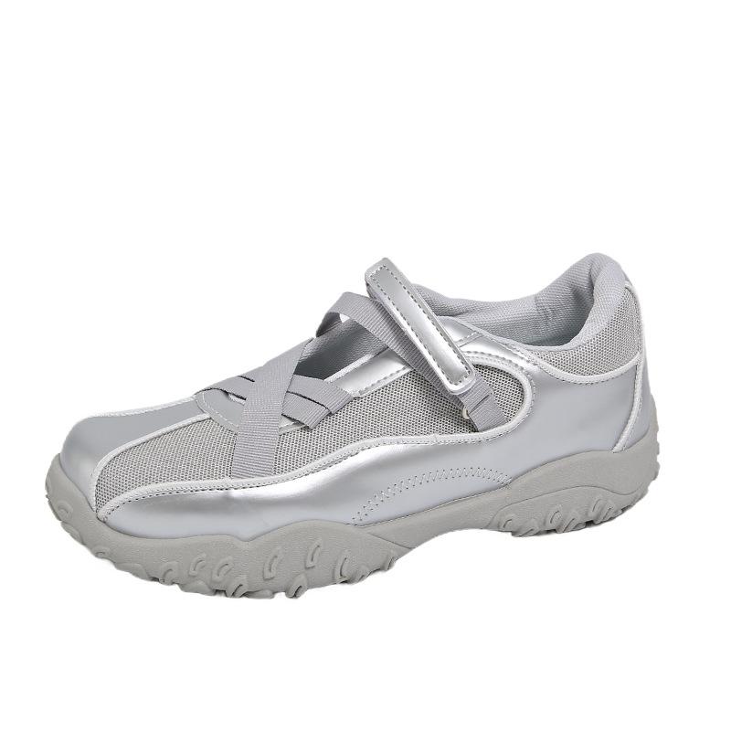 

Маленькие белые туфли женские летние новые студенческие повседневные спортивные универсальные кеды 40 серебряный