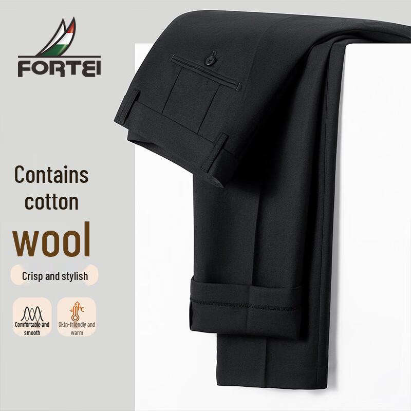 Men s Wool Blend Business Casual Trousers 33