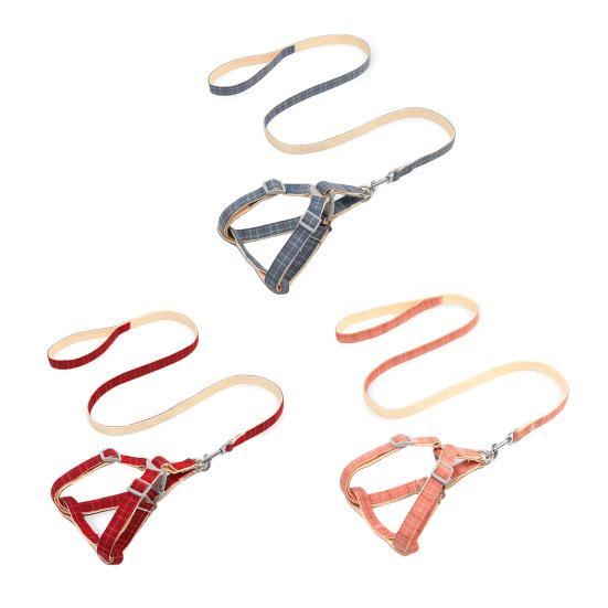 Walking Dog Leash Striped Lattice Traction Rope Anti-bite Chest Strap Pet Supply