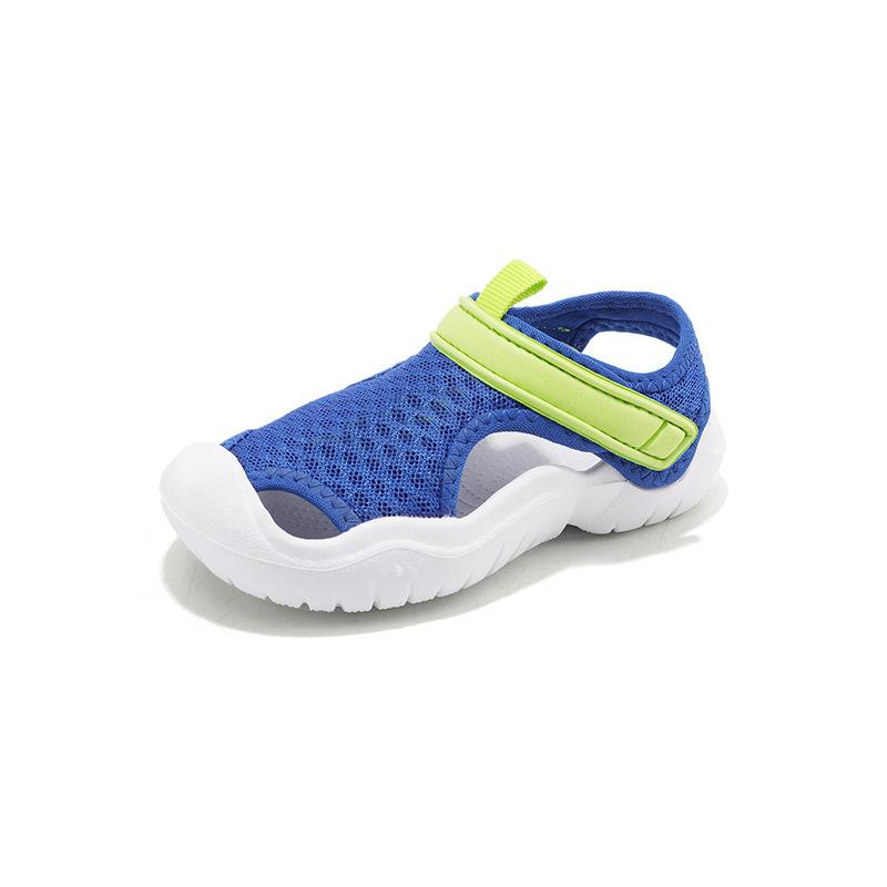 Αναπνεύσιμα Σανδάλια Πλέγμα για Παιδιά Κλειστή Μύτη Αντιολισθητική Μαλακή Σόλα Velcro Καθημερινά Παπούτσια για Αγόρια και Κορίτσια
