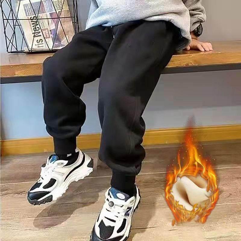 Boys' Pants Loose Casual Boys Sports Pants Autumn and Winter Plus Fleece Children's Trousers