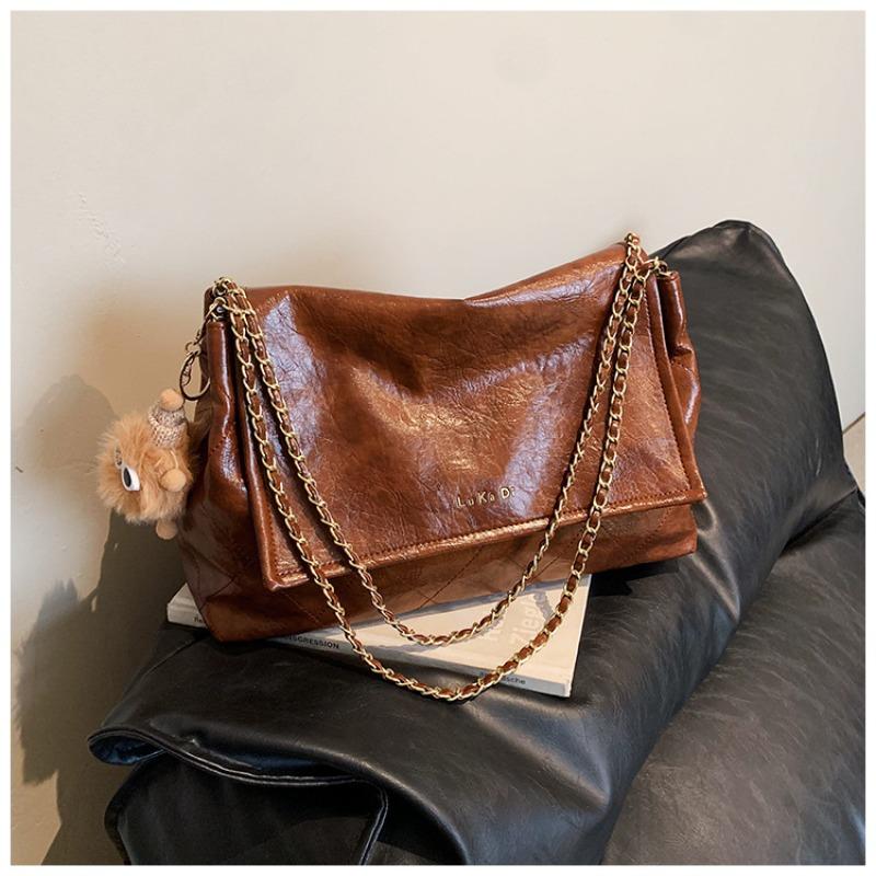 Retro commuter bag women's large-capacity new autumn and winter versatile chain shoulder bag casual tote bag
