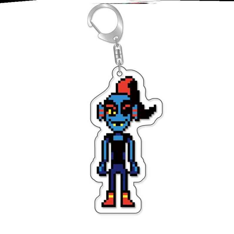 Jeu Anime UNDERTALE Pixel Acrylique Porte-clés Modèle Cosplay Personnages Ornement Articles Collection ami Fans Jouets Cadeaux 6 cm black