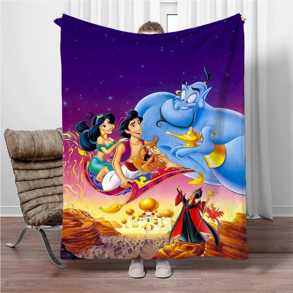 Aladdin Cartoon Princess Jasmine Children Warm Soft Blankets for Sofa Bed Cover Blanket Suitable for Birthday Souvenir Gifts