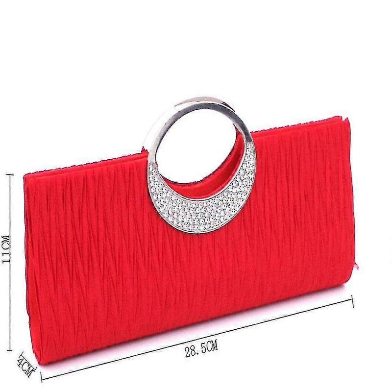 GYFDYM Wedding Gifts For Couple Wedding Favors/decorladies Clutch Send Chain One Shoulder Crossbody Dinner Bag With Rhinestone Pleats