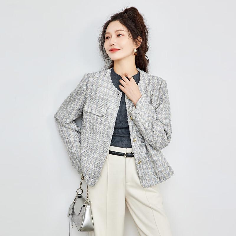 TERRE BLEUE Women's Classic Single-breasted Jacket