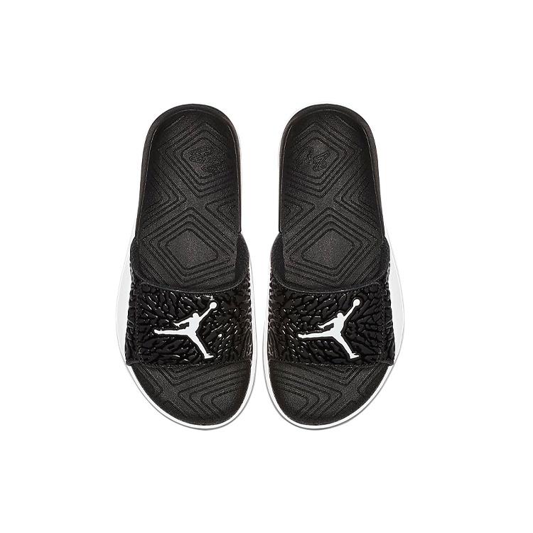 (GS) Air Jordan Hydro 7 V2 Burst Crack Minimalistic Black White Slippers Kids' BQ6291-001