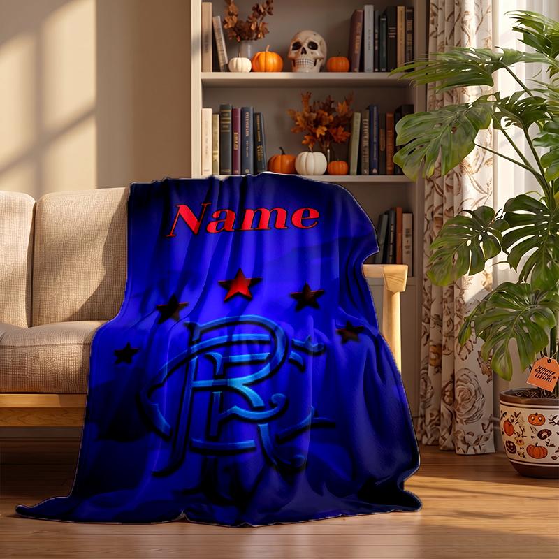Rangers Fc Custom Flannel Blankets Soft Warm Cozy Throws for Home Decor Holiday Gifts