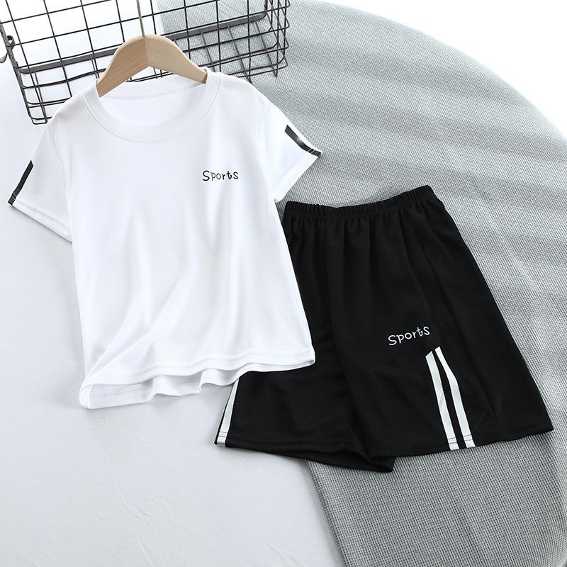 Ensemble T-shirt et Short d'Été à Séchage Rapide - Col Rond Décontracté, Tissu Légèrement Extensible
