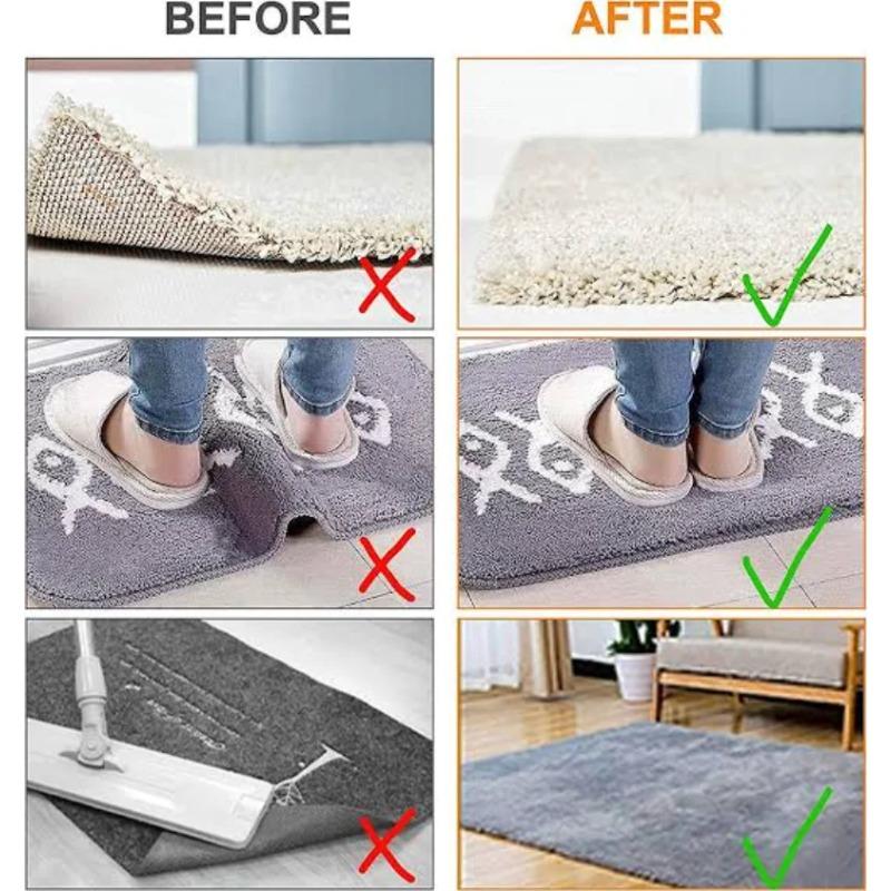 Carpet Anti Slip Sticker- Anti Curling Carpet Tape Non-Slip Area Keeps Your Rug In Place and Makes Corners Flat for Corners