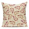Decorative Throw Pillows Case Linen Sofa Home Decor Pillowcase Pink Flower Plant Leaf Cushion Cover For Living Room