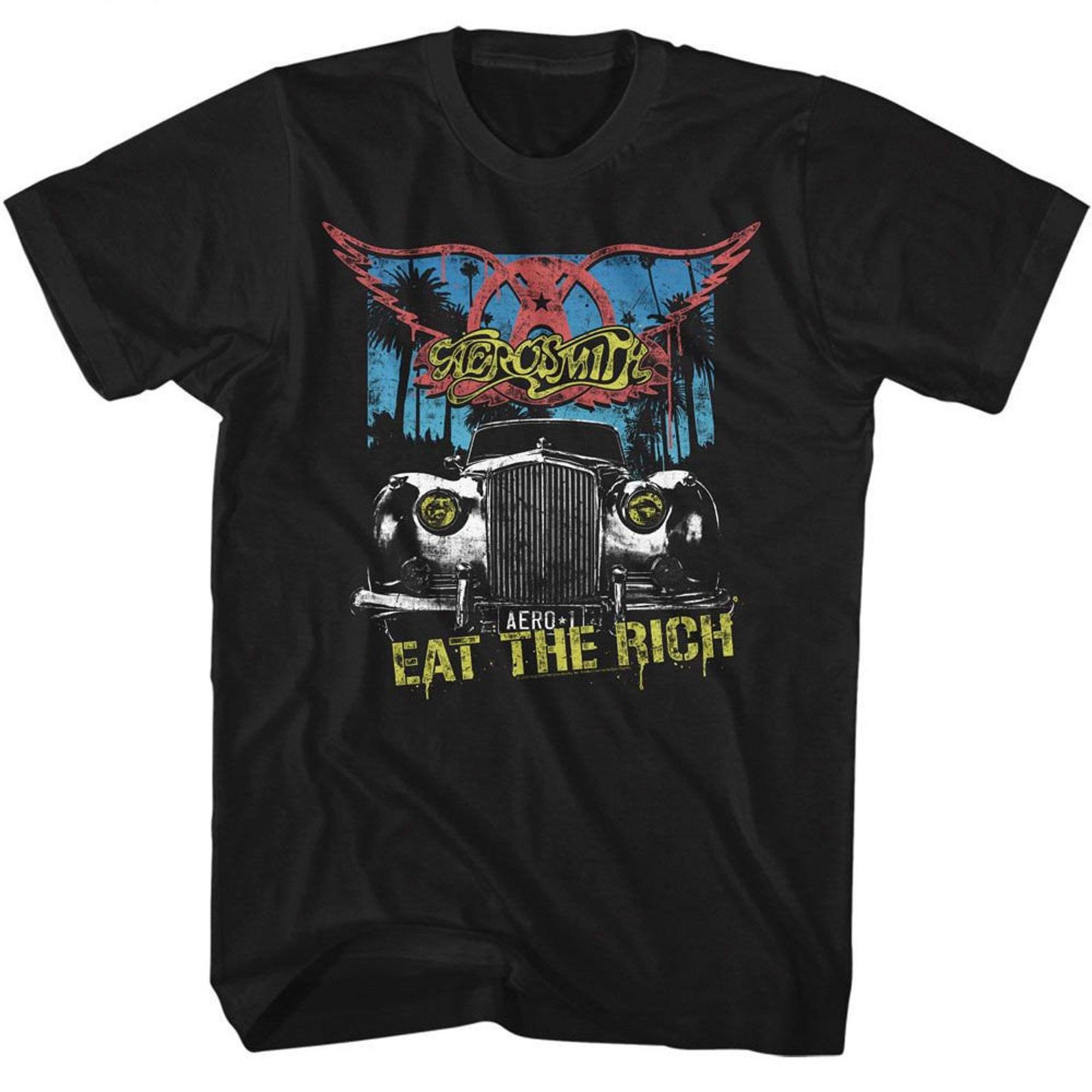 Aerosmith Eat The Rich Car Black T-Shirt L