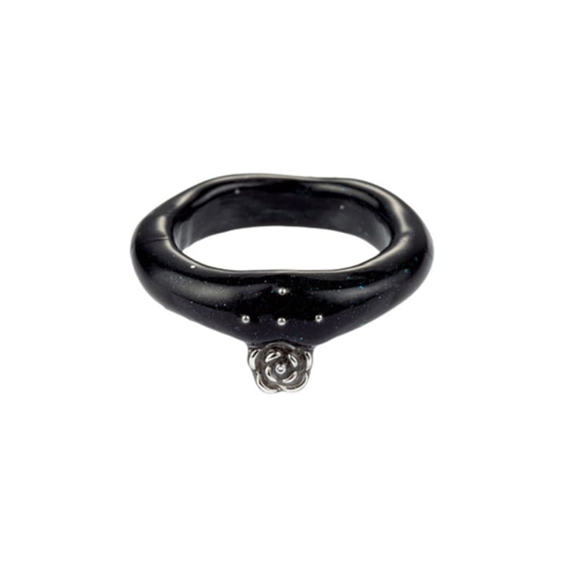 nff rose drop ring-black