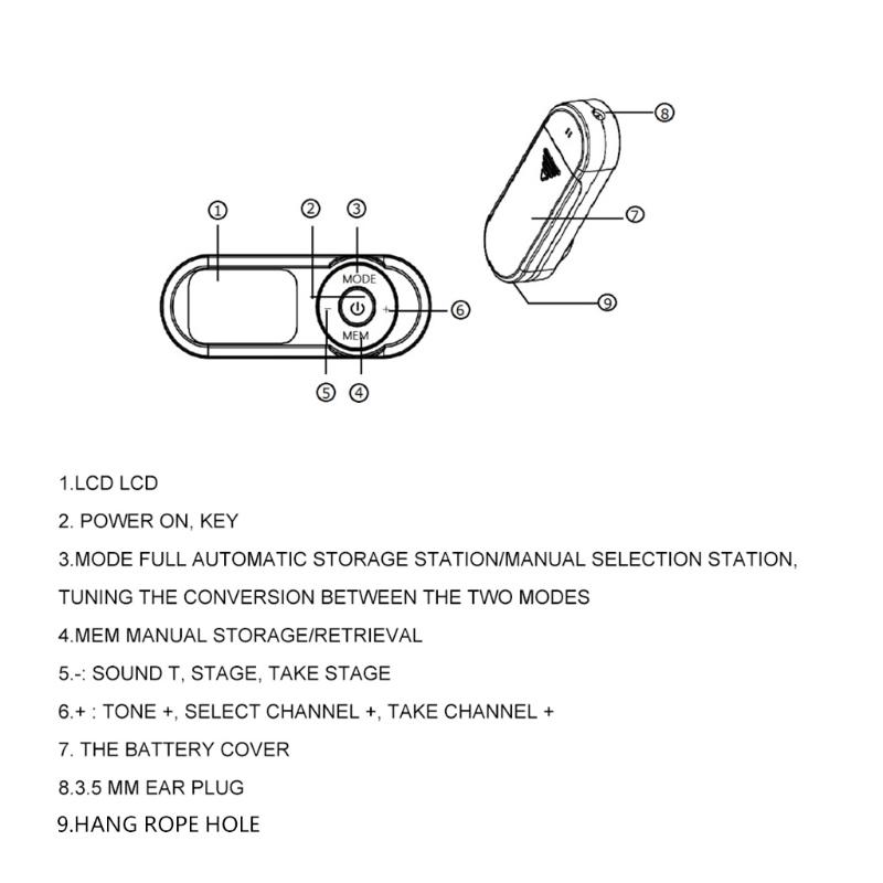 Digital Pocket FM Radio FM:64-108MHz Portable FM Radio Receiver with LCD Display Neck Lanyard 3.5mm Headphone