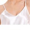 Women’s Summer Thin Loungewear Sexy V-Neck Backless Slip Dress Solid Satin Sleepwear Sleeveless Lace Trim Cami