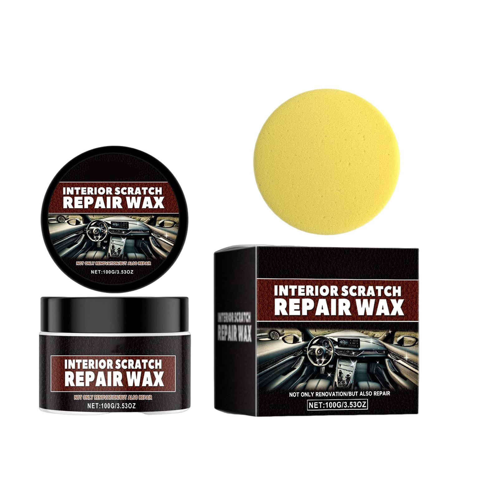 

100g/3.53oz Car Dashboard Restorer Scratch Repair Paste with Sponge Polishing Wax for All Vehicles Minor Scratch Repair