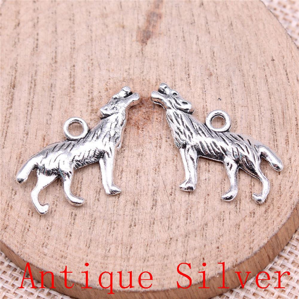 Tiger Lion Wolf Fox Charms Pendant For Bracelet Necklace Jewelry Making Craft Findings