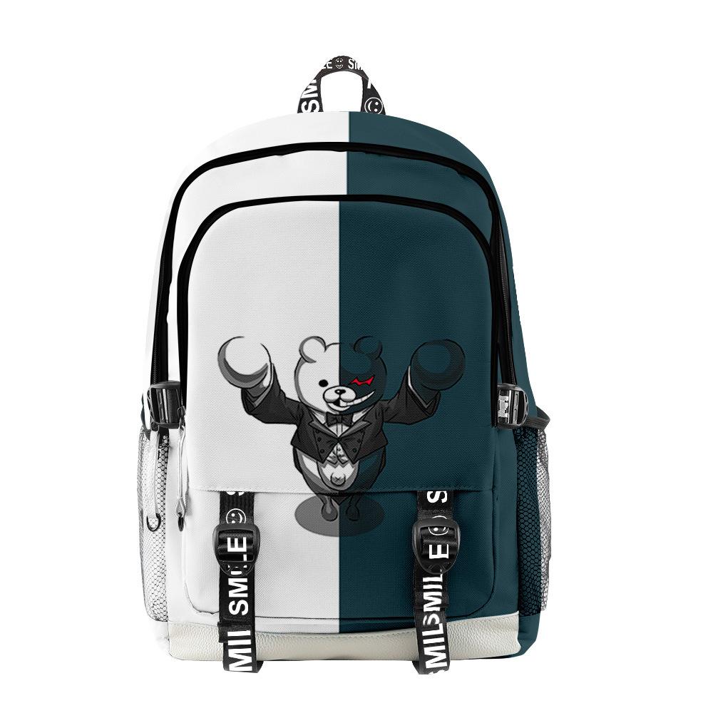 Trending Unique Cool Bad Bunny Knapsacks Boys/Girls Pupil Learner Bags 3D Design Keychains Oxford Moisture-proof Adorable Small Backpacks